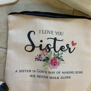 Floral Canvas Pouch/bag - Cream